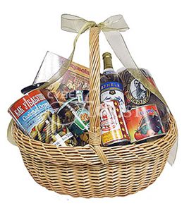basket with groceries